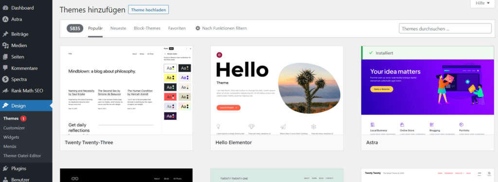 WordPress-Theme-Installation